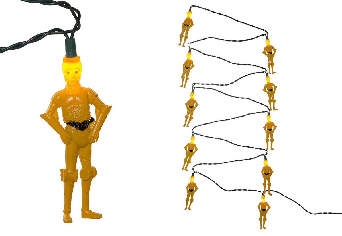 Star Wars String Lights - Star Wars Character Christmas Lights - C3PO holiday lights