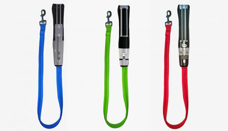 Star Wars Light-Up Lightsaber Dog Leash - Illuminated Geeky Star Wars Light Saber Dog Lead