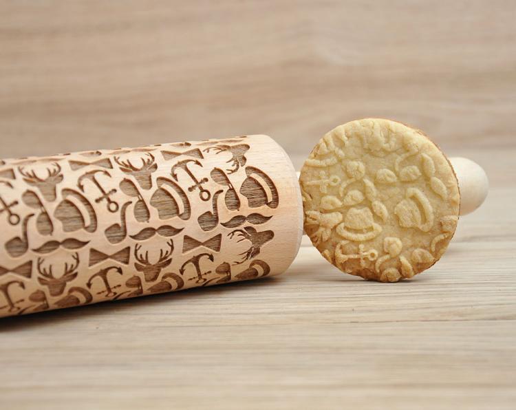 Hipster Themed Cooking Rolling Pin - Hipster Cookies