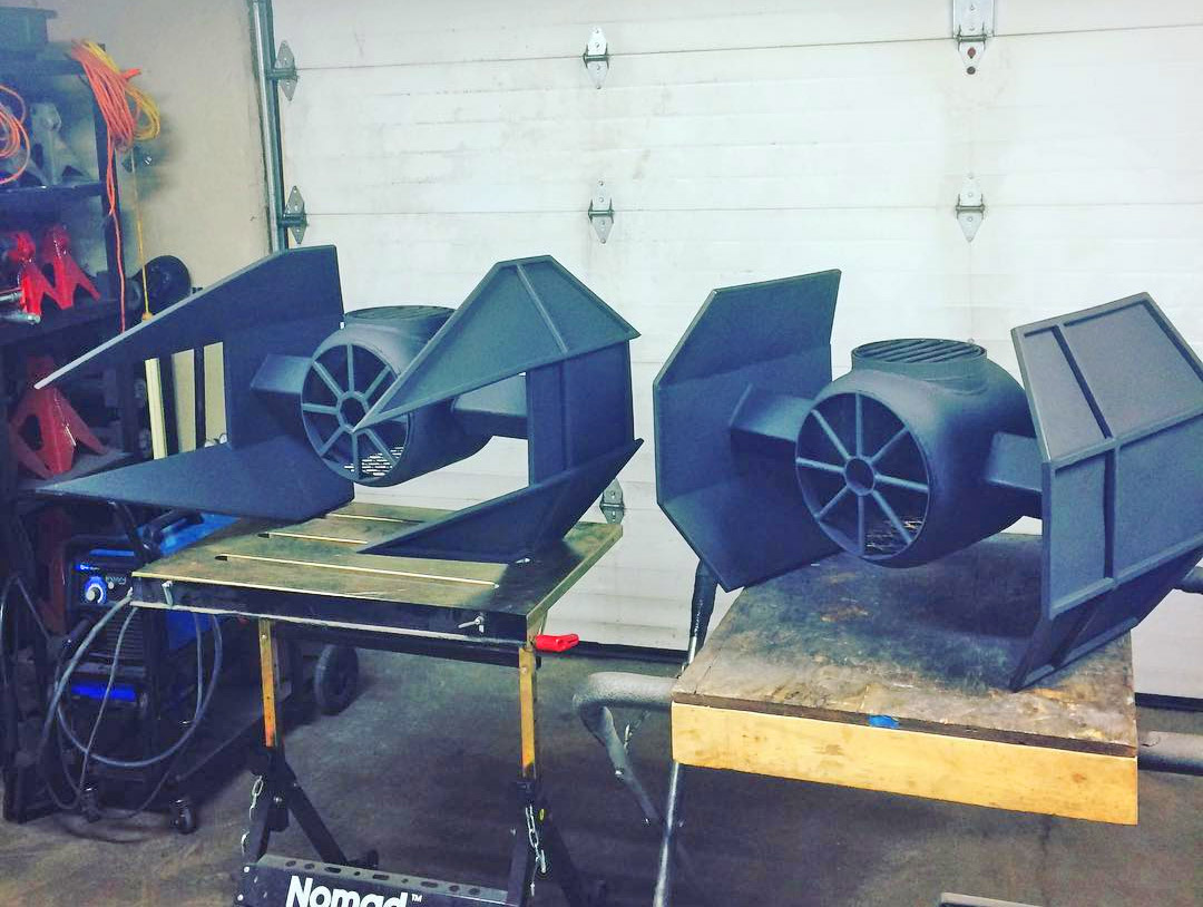 Star Wars Tie Fighter Bonfire Pit - Geeky steel metal Tie Fighter fire griller