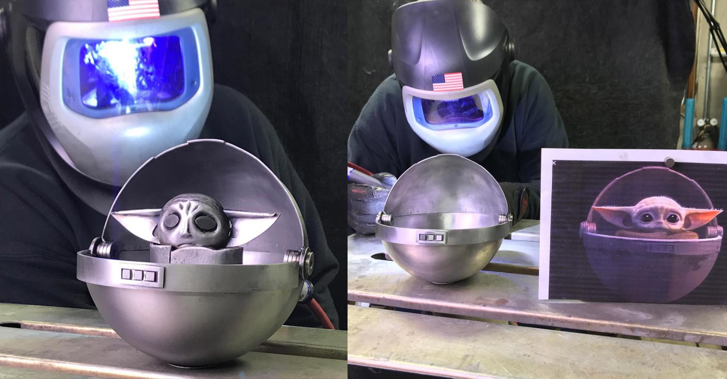 Metal Art Baby Yoda - Metal Fabrication Baby Yoda Star Wars