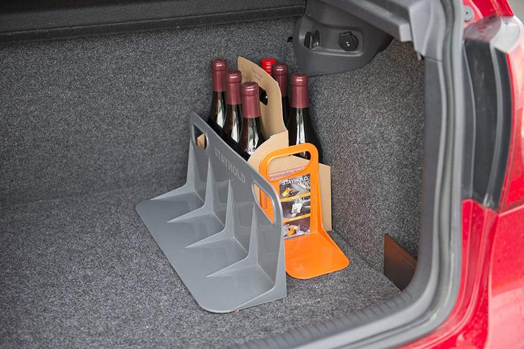 Stayhold cargo hold trunk organizer, prevents stuff from rolling around in back of SUVS and in trunks