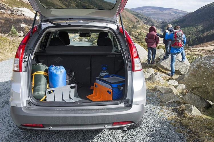 Stayhold cargo hold trunk organizer, prevents stuff from rolling around in back of SUVS and in trunks