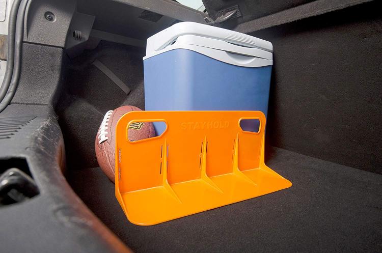 Stayhold cargo hold trunk organizer, prevents stuff from rolling around in back of SUVS and in trunks