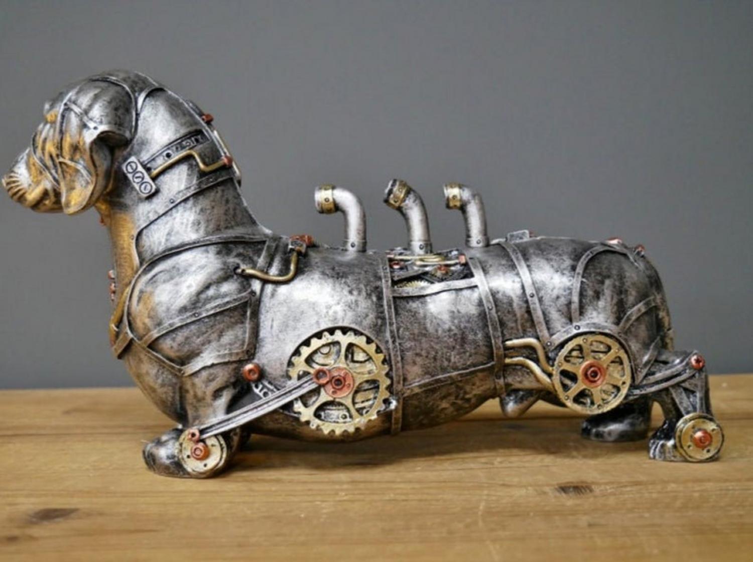 Steampunk Dachshund Dog Statue