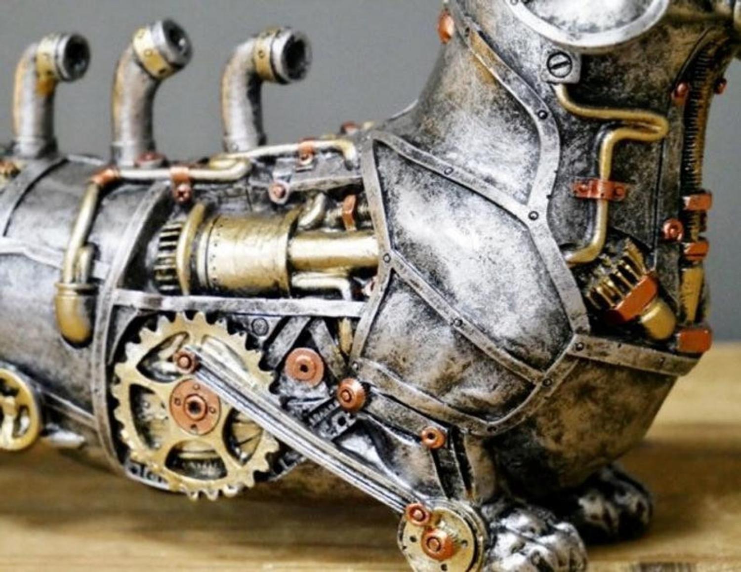 Steampunk Dachshund Dog Statue