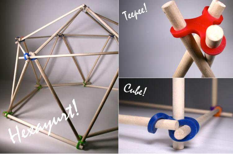 Stick-Lets Rubber Connectors To Make Forts From Sticks
