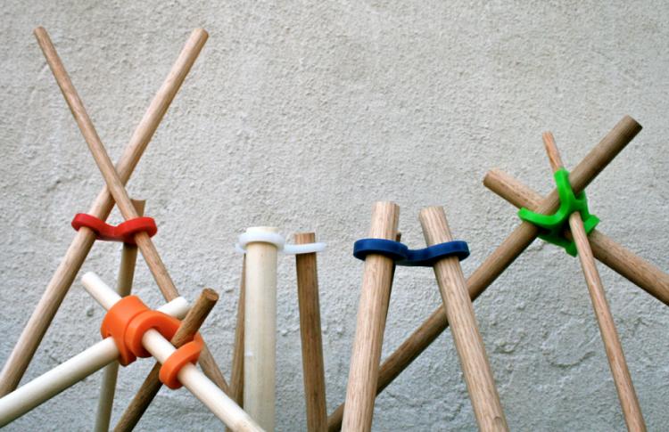 Stick-Lets Rubber Connectors To Make Forts From Sticks