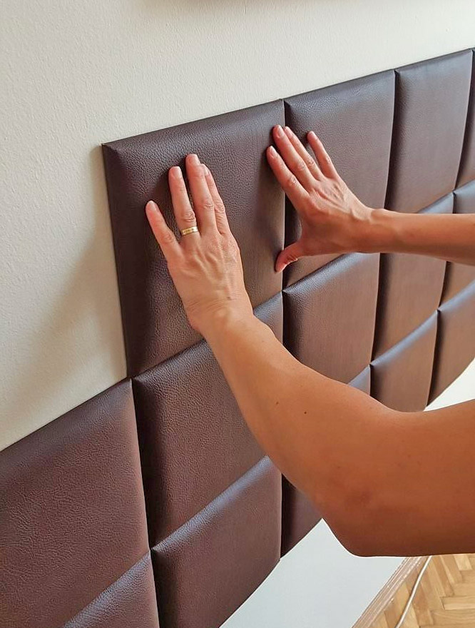 Stick-on Hexagon Bed Backing Padded Wall Panels