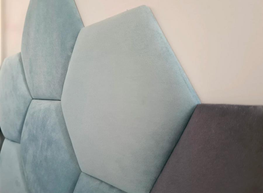 Stick-on Hexagon Bed Backing Padded Wall Panels