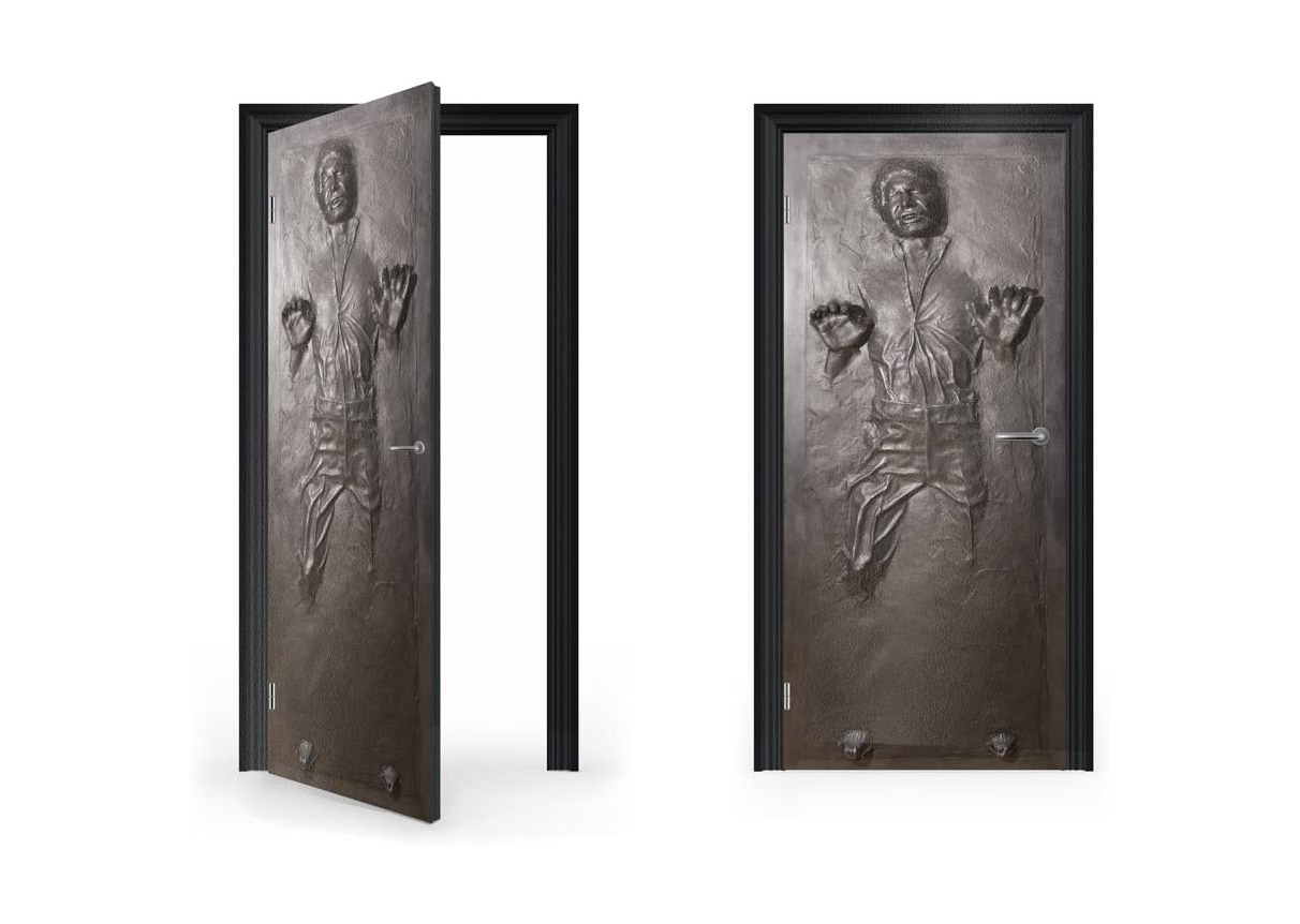 Han Solo Stuck in Carbonite Door Wrap - Vinyl door sticker decal Star Wars Han Solo Frozen In Carbonite
