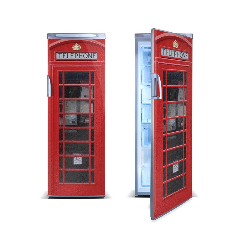 British red phone booth fridge wrap sticker decal