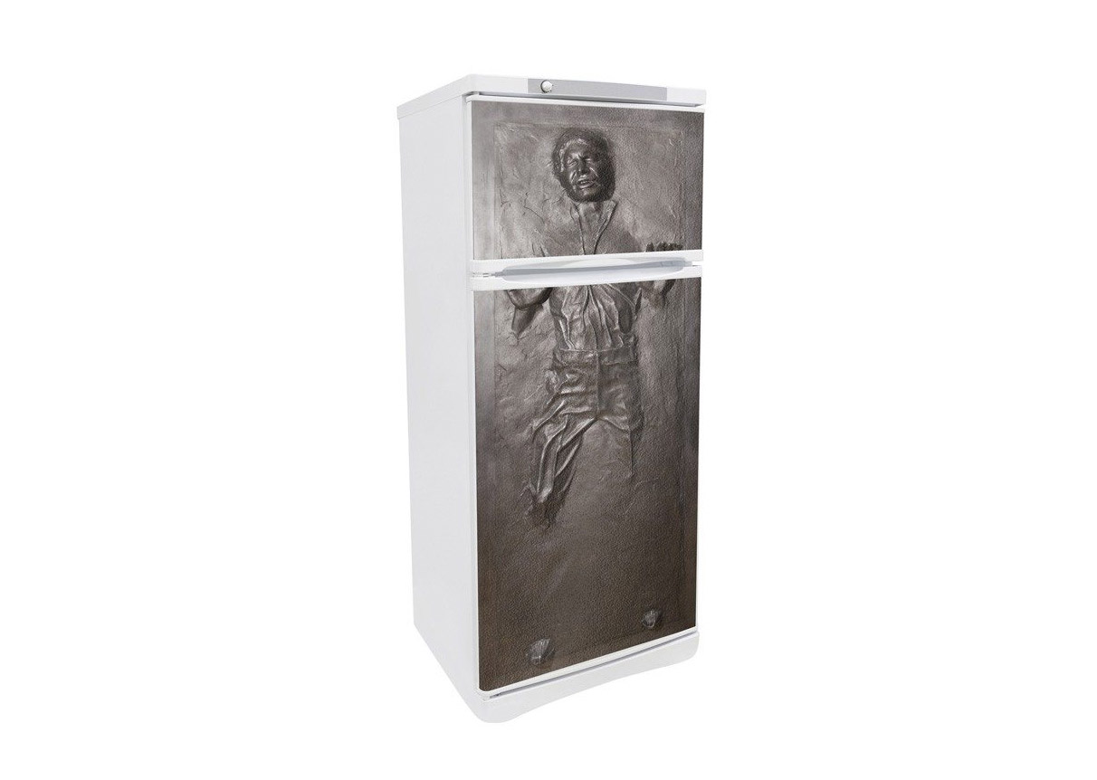 Han Solo Stuck in Carbonite Fridge Wrap - Vinyl refrigerator sticker decal Star Wars Han Solo Frozen In Carbonite