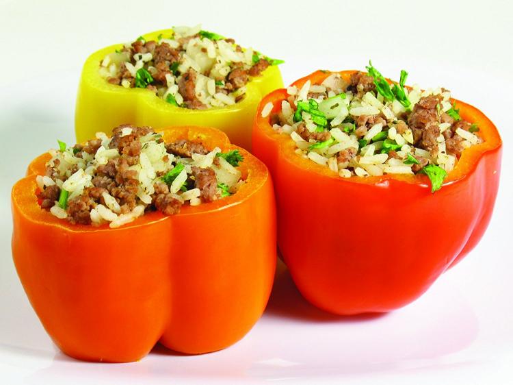 Chicago Metallic Stuff It Up Pan - Stuffed Peppers oven pan prevents peppers from tipping over