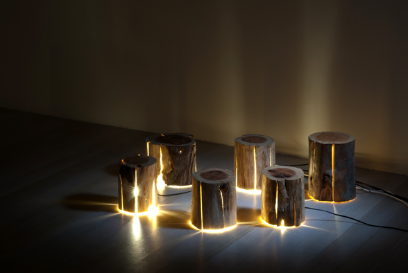 Stump Light - Cracked Log Lamp