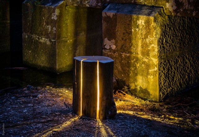 Stump Light - Cracked Log Lamp