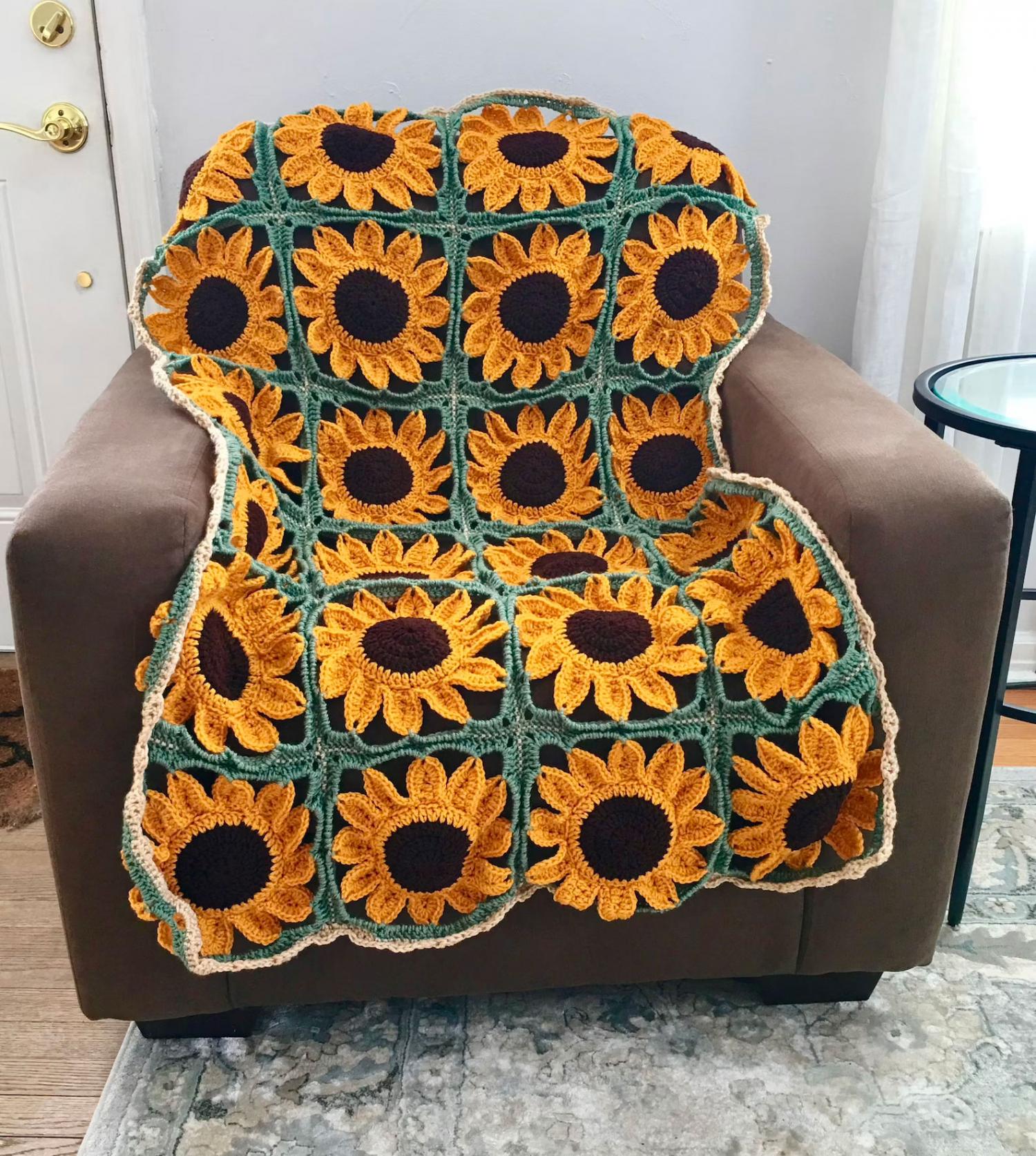Giant Sunflower Crochet Blanket Pattern Free