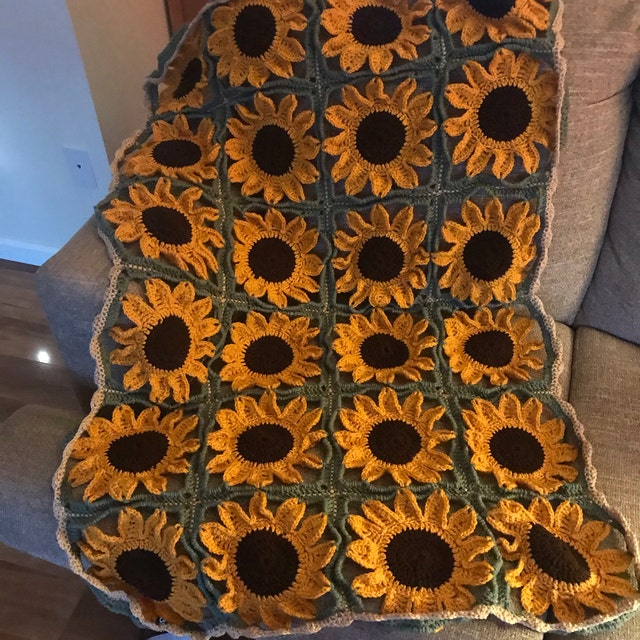 Giant Sunflower Crochet Blanket Pattern Free