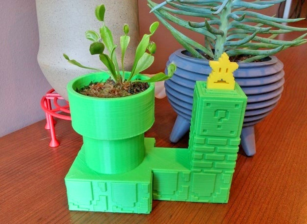 Super Mario Warp Pipe Venus Fly Trap Succulent Planter