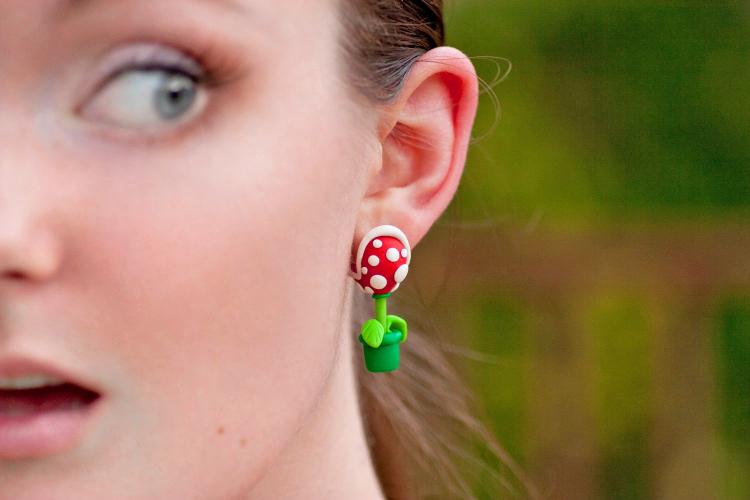Super Mario Piranha Plant Earrings