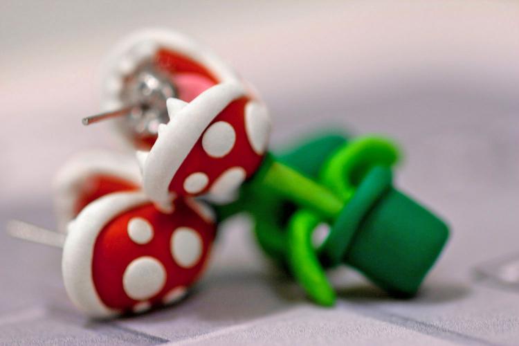 Super Mario Piranha Plant Earrings