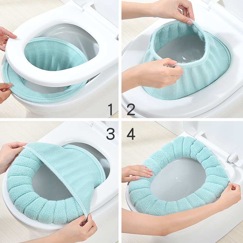 Super Soft Padded Toilet Seat Cover - Fabric warm toilet seat cover