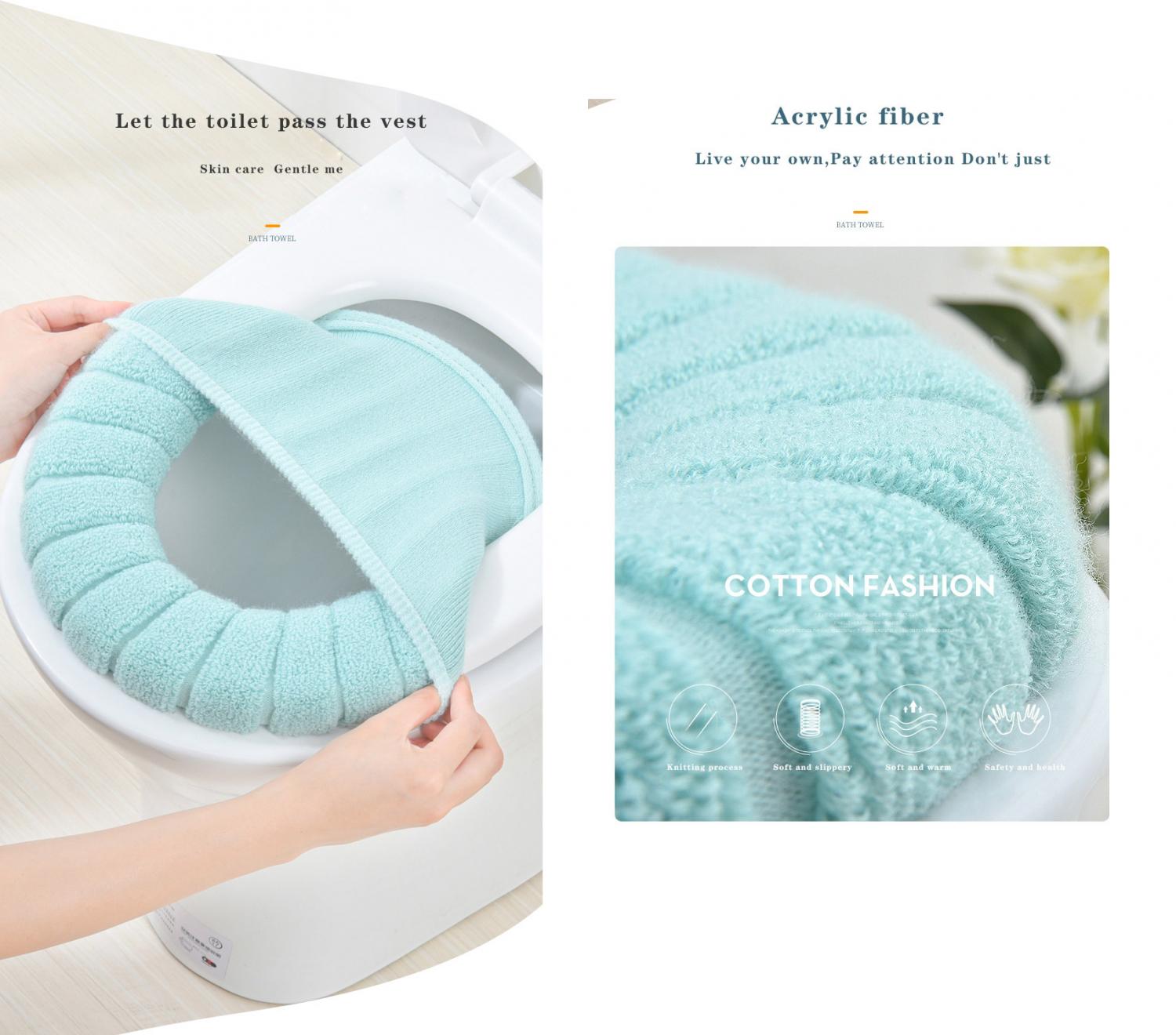Super Soft Padded Toilet Seat Cover - Fabric warm toilet seat cover