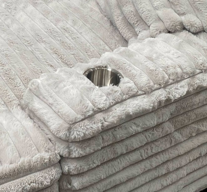 Super Soft Throw Blanket Sofa - Double Chaise lounger draped in soft blanket material
