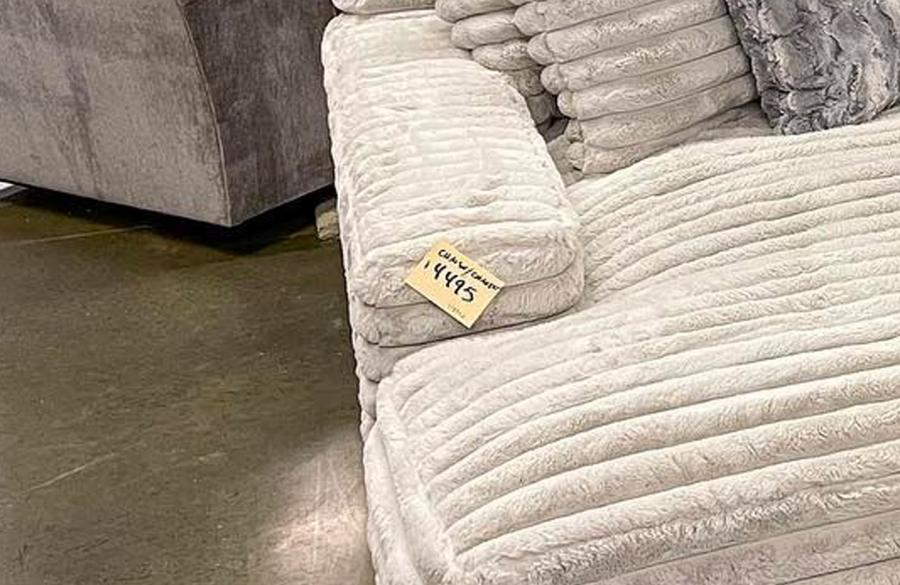 Super Soft Throw Blanket Sofa - Double Chaise lounger draped in soft blanket material