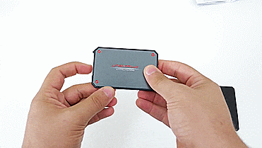 LithiumCard Wallet Battery - Portable battery fits in wallet - gif