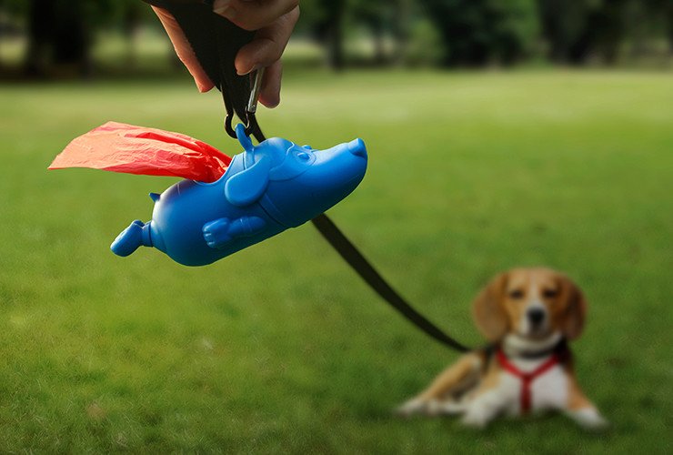 Mighty Dog Dog Waste Holder - Superman Dog Poop Bag Dispenser