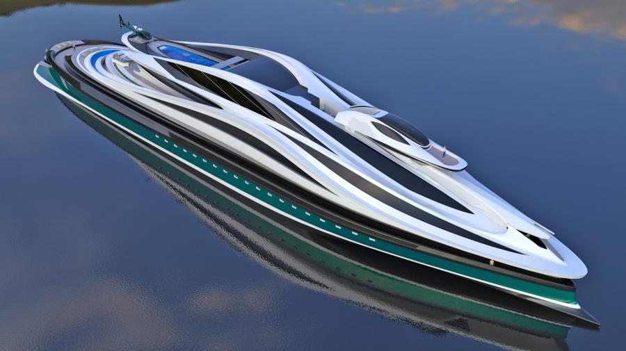 Swan-Shaped Megayacht - Superyacht with boat as swan head