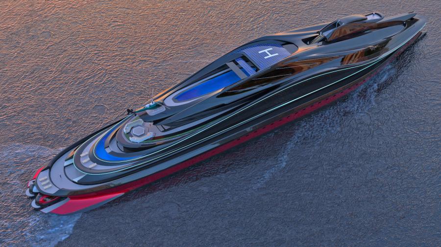 Swan-Shaped Megayacht - Superyacht with boat as swan head