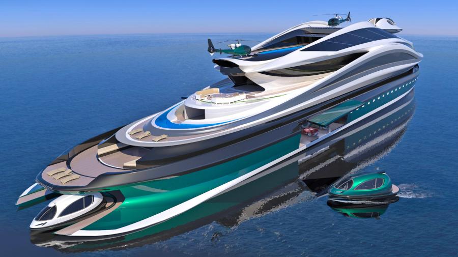 Swan-Shaped Megayacht - Superyacht with boat as swan head