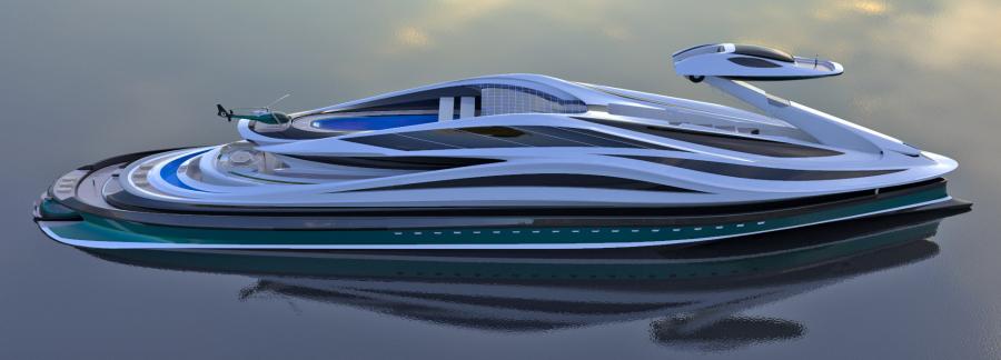 Swan-Shaped Megayacht - Superyacht with boat as swan head