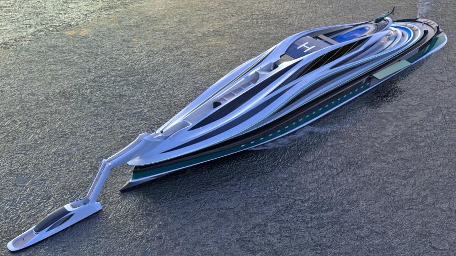 Swan-Shaped Megayacht - Superyacht with boat as swan head