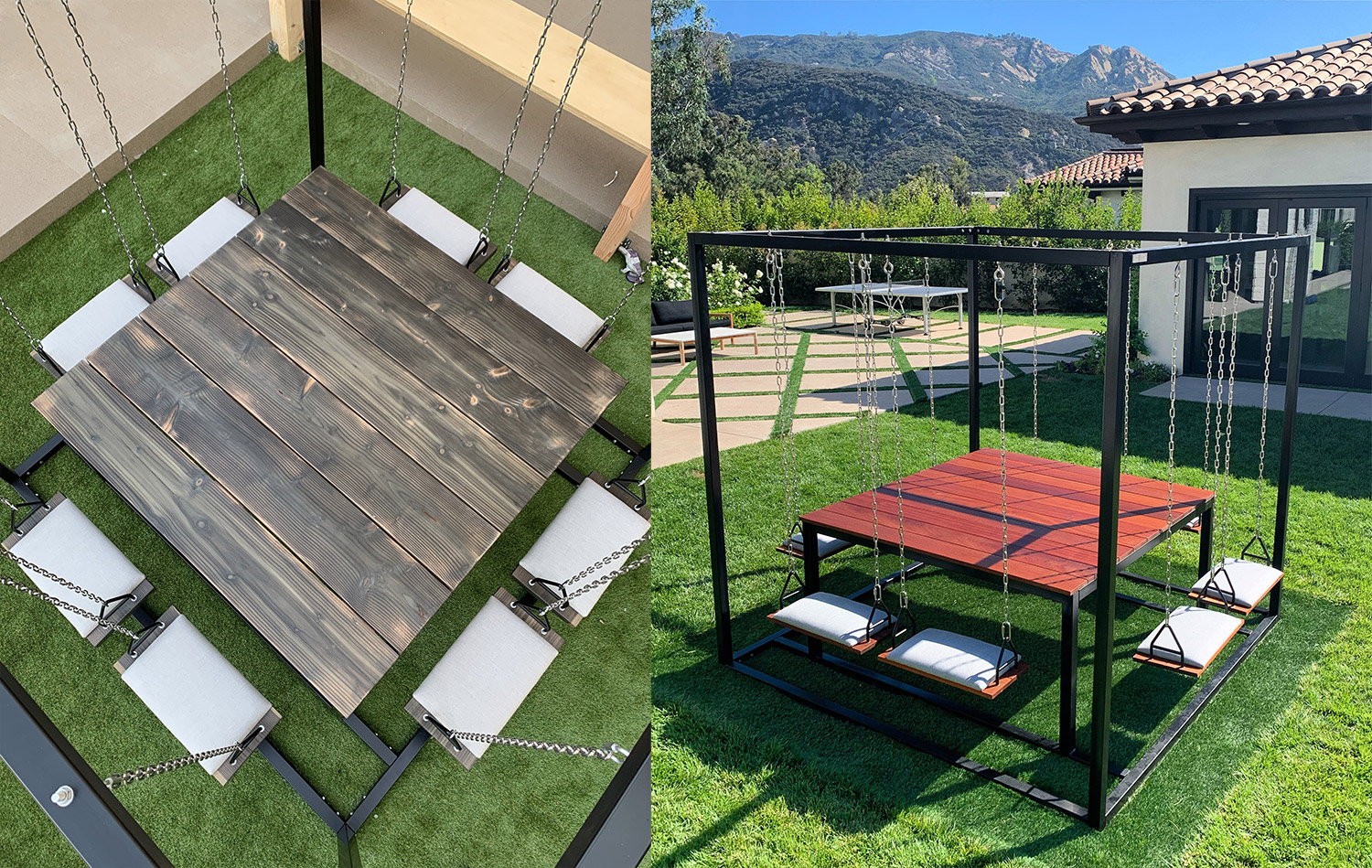 Swing Tables Let You Swing While You Eat or Have a Meeting