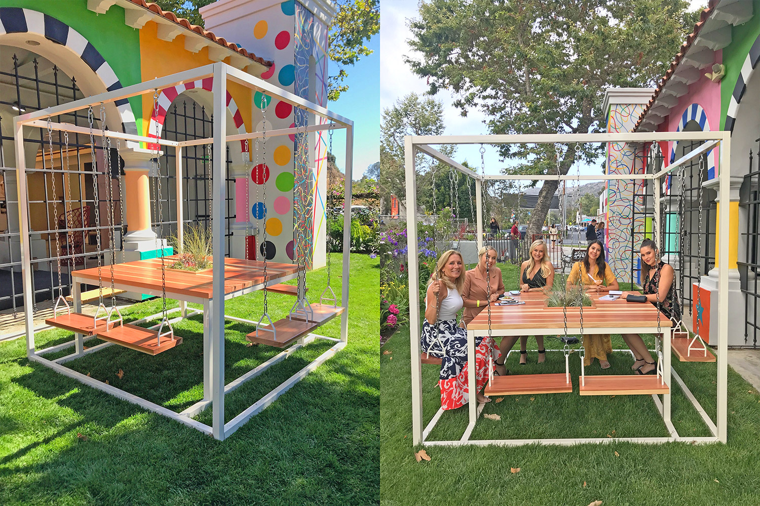 Swing Tables Let You Swing While You Eat or Have a Meeting