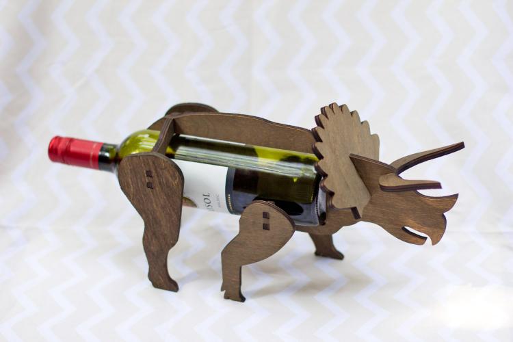 Triceratops Dinosaur Wine Bottle Holder