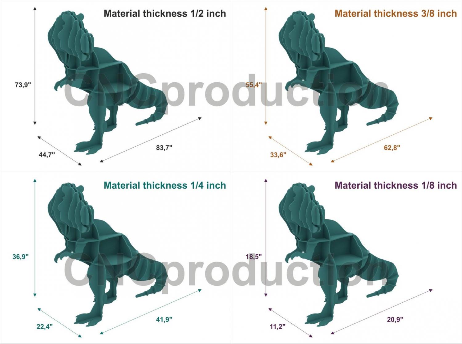 Giant 3D T-Rex Kids Shelf