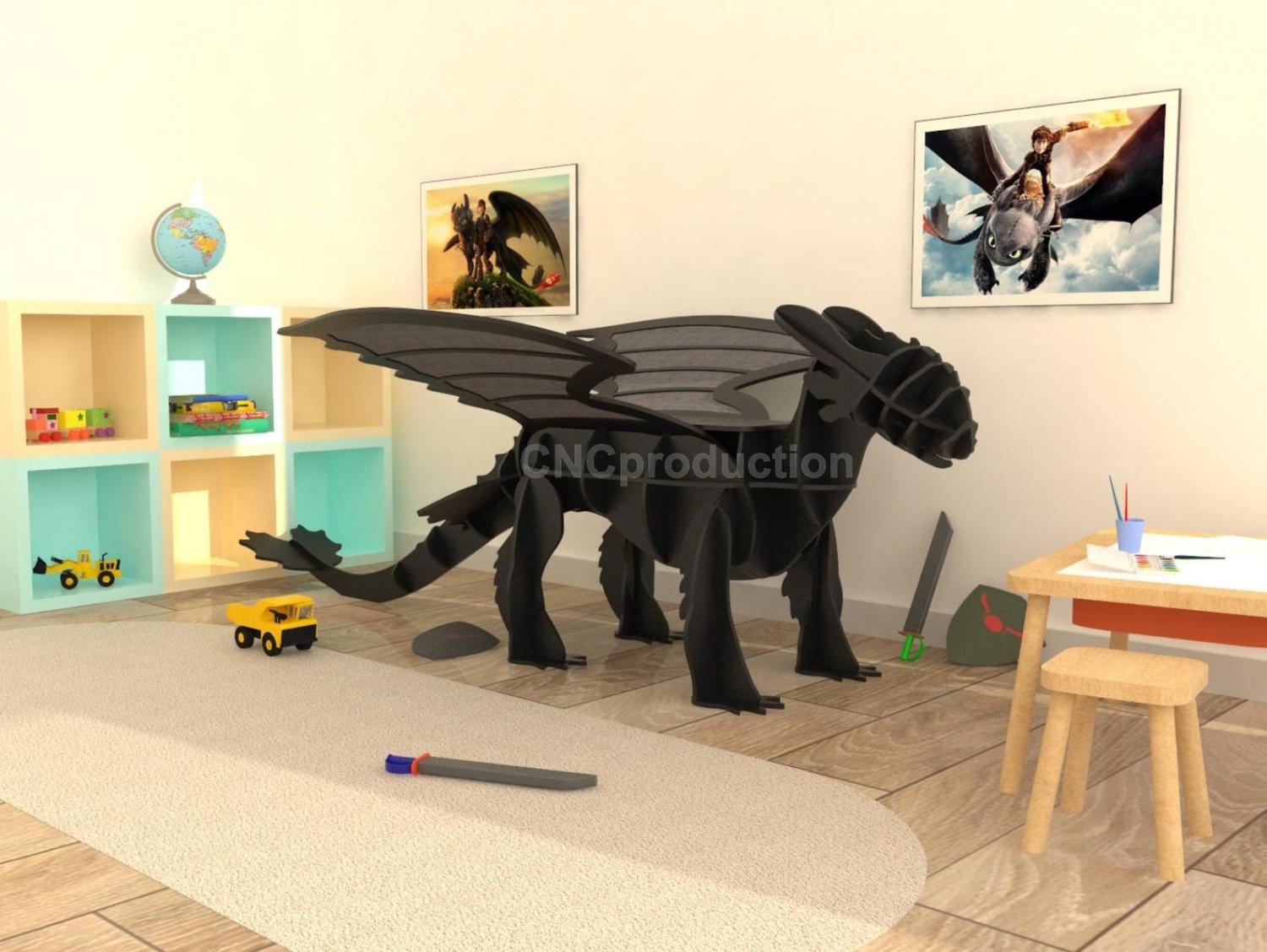 Giant 3D Dragon Kids Shelf