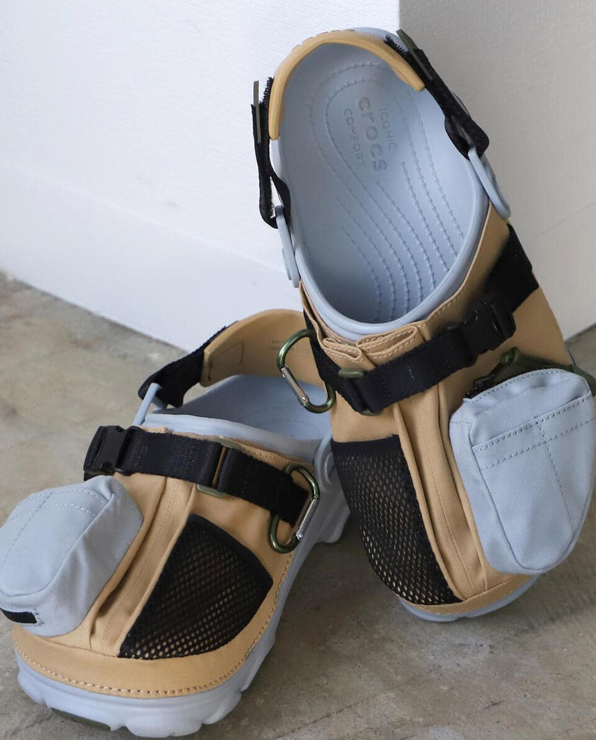 Tactical Crocs with military MOLLE straps and mini storage pocket bag