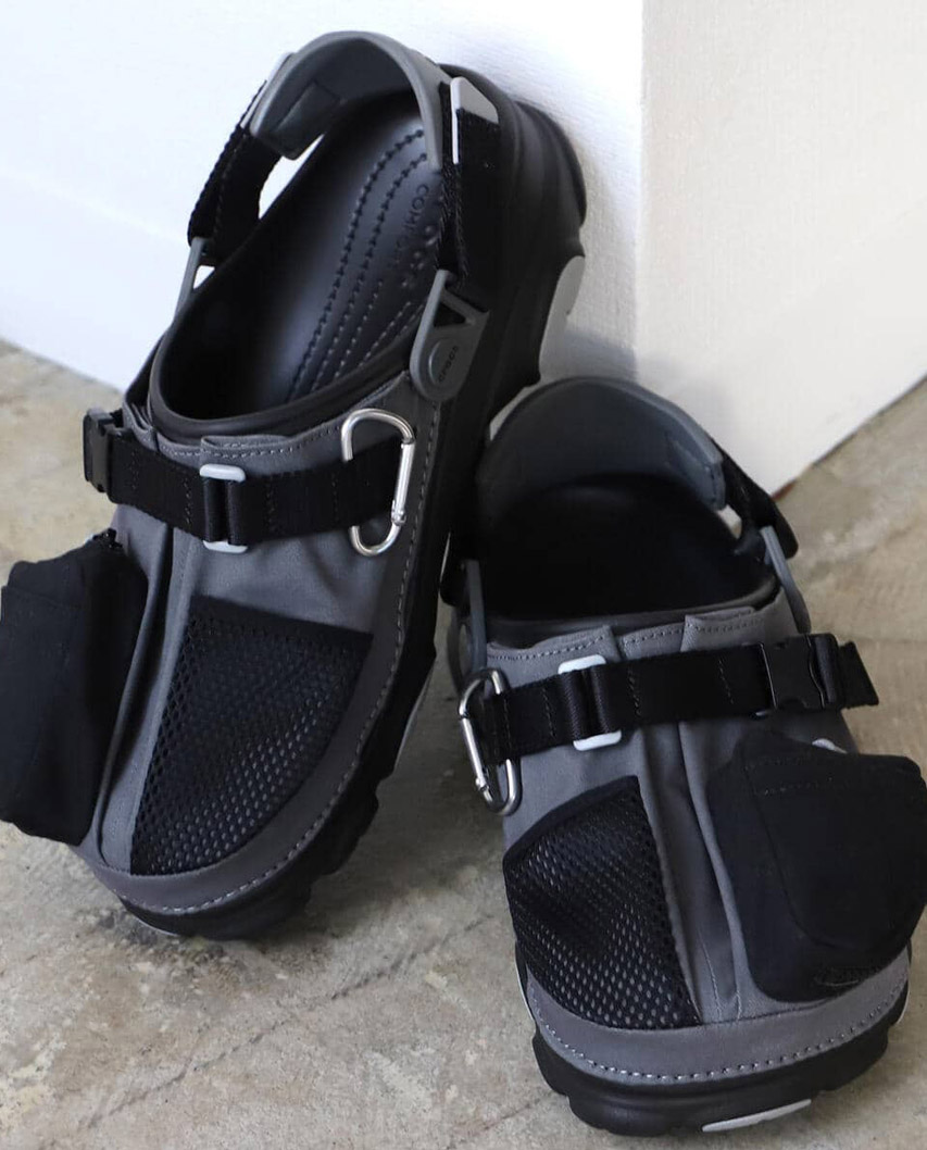 Tactical Crocs with military MOLLE straps and mini storage pocket bag