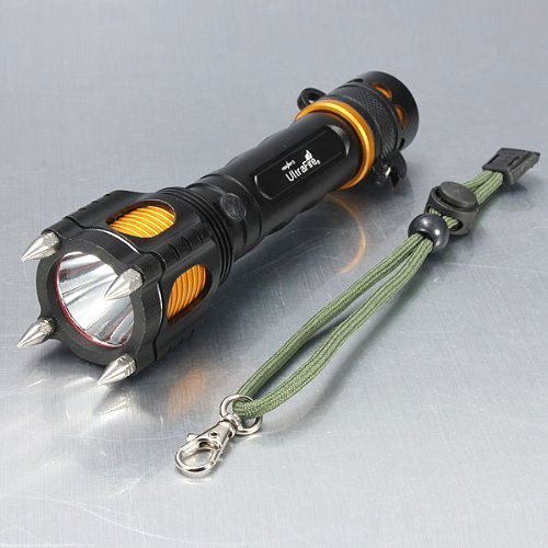 Tactical Self Defense Flashlight With Spikes