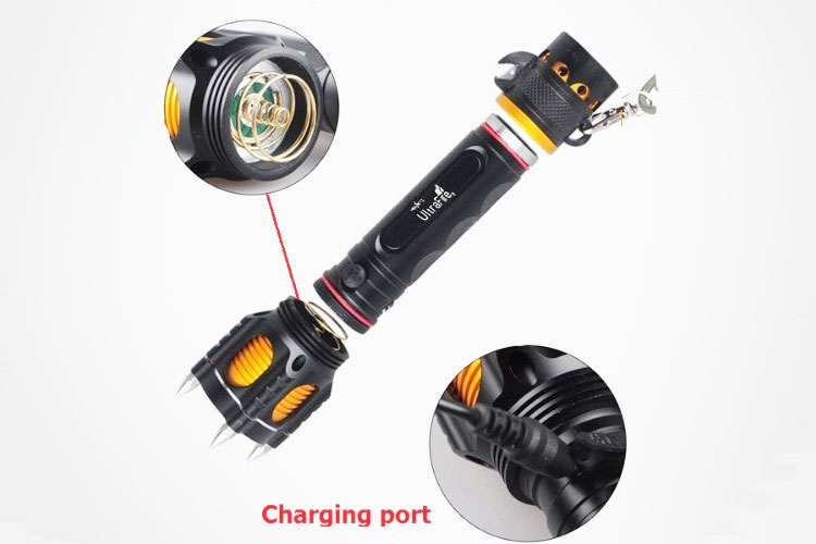 Tactical Self Defense Flashlight With Spikes