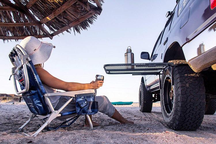Tailgater Tire Table - Camping table attaches to car tire