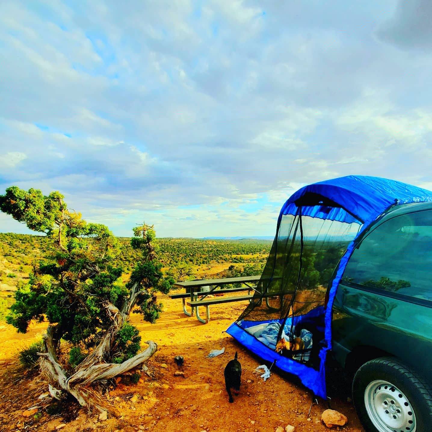 TailVeil Tent Attaches To Back of Your SUV or Minivan - SUV lift-gate camping tent