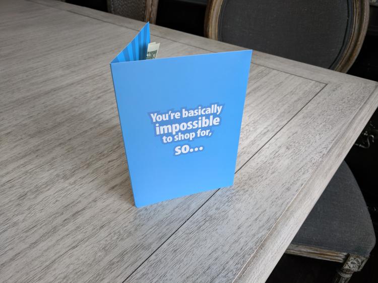 Shut up and take my money birthday card - Hand giving cash pop-up birthday card