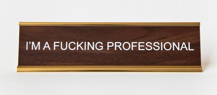 I'm a Fucking Professional Nameplate