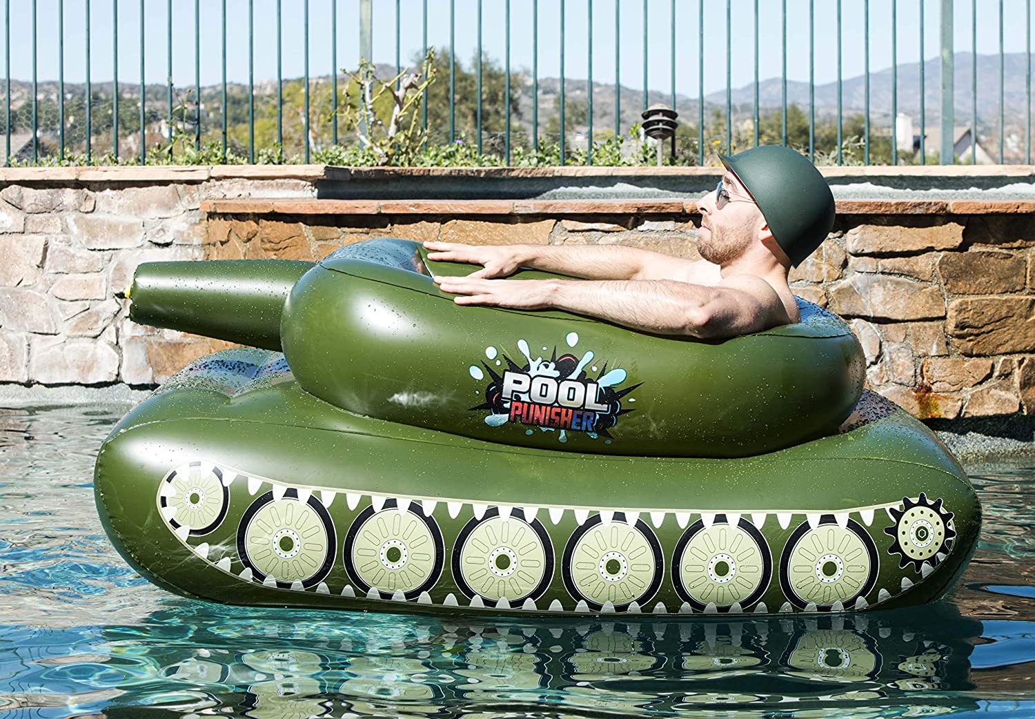 Inflatable Tank Shaped Pool Float - Pool Punisher